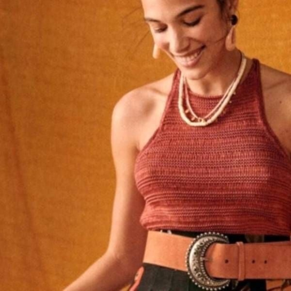 Sezane 100% Cotton Knit Tank Top